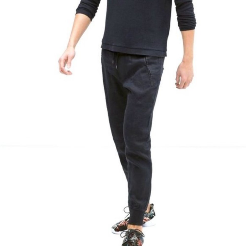 Zara Man Linen Sweatpants Joggers Black Size Small